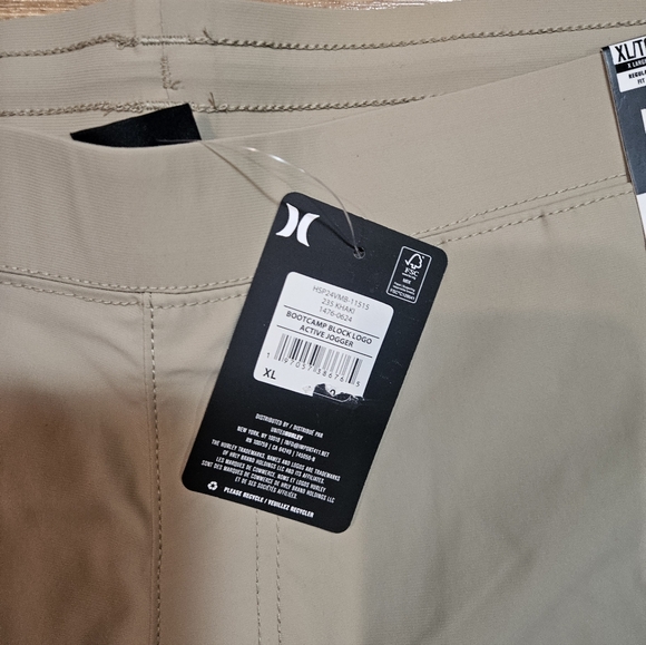 NWT Hurley Bootcamp Block Logo Active Jogger Pants Mens  XL Beige - Picture 4 of 10